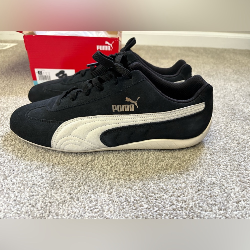 Puma Men's Black and White Sparco Speedcat Sneakers size 12